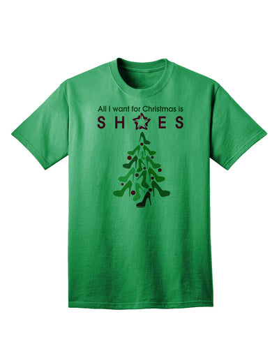 Exclusive Collection: 'All I Want for Christmas is Shoes' - Premium Adult T-Shirt-Mens T-shirts-TooLoud-Kelly-Green-Small-Davson Sales