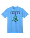 Exclusive Collection: 'All I Want for Christmas is Shoes' - Premium Adult T-Shirt-Mens T-shirts-TooLoud-Aquatic-Blue-Small-Davson Sales