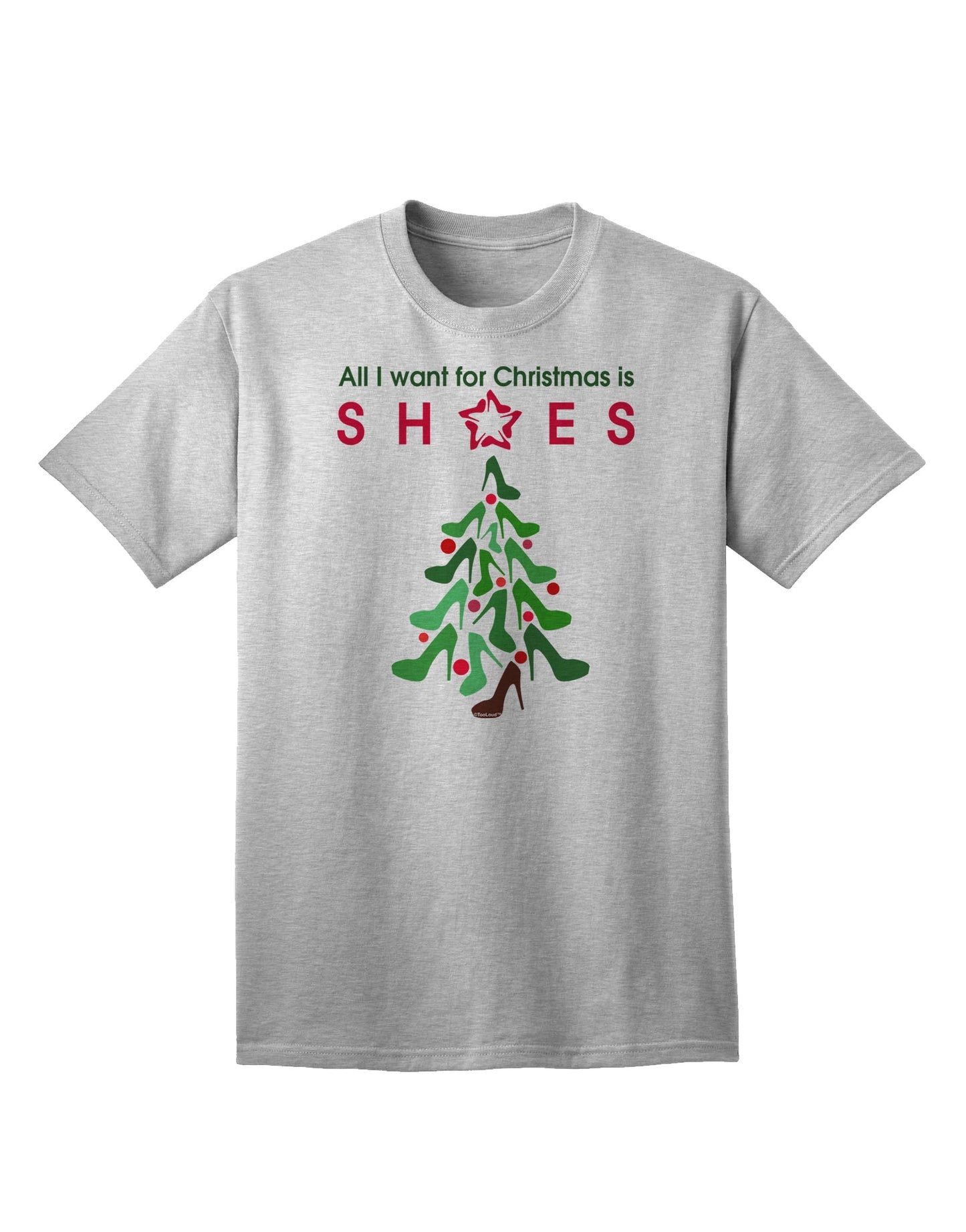 Exclusive Collection: 'All I Want for Christmas is Shoes' - Premium Adult T-Shirt-Mens T-shirts-TooLoud-AshGray-Small-Davson Sales