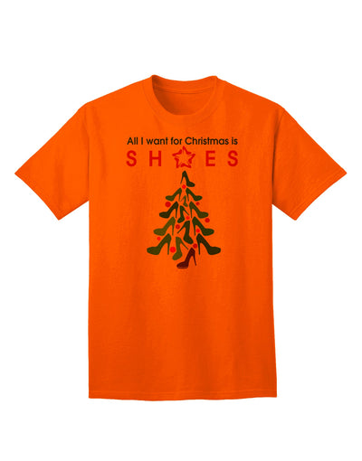 Exclusive Collection: 'All I Want for Christmas is Shoes' - Premium Adult T-Shirt-Mens T-shirts-TooLoud-Orange-Small-Davson Sales