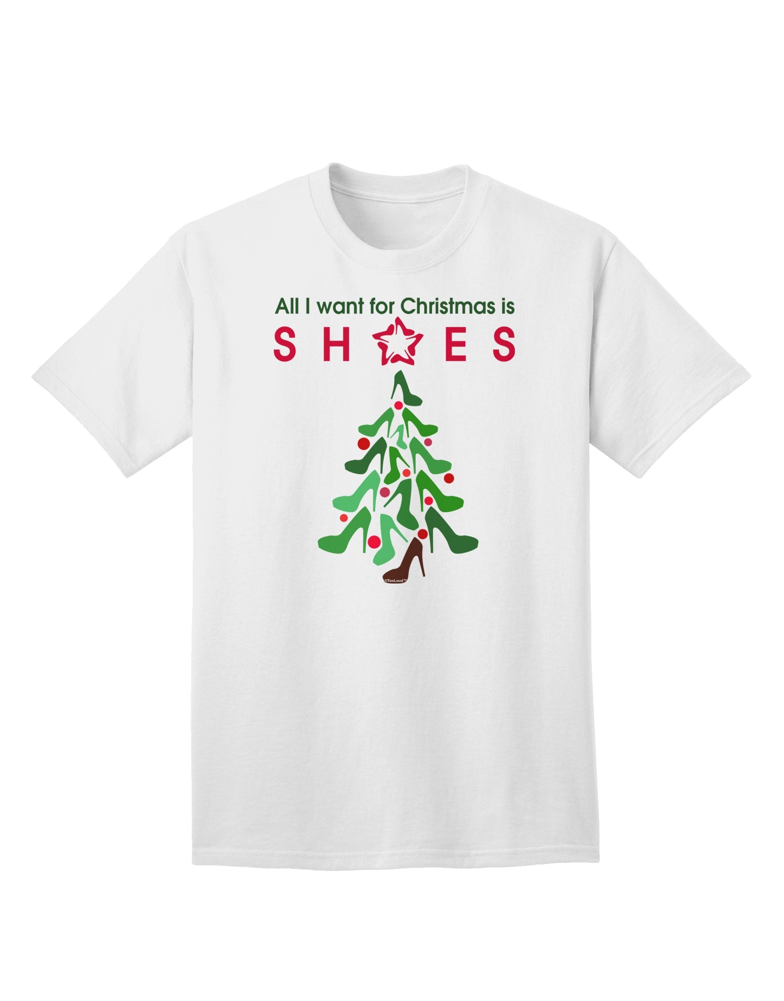 Exclusive Collection: 'All I Want for Christmas is Shoes' - Premium Adult T-Shirt-Mens T-shirts-TooLoud-White-Small-Davson Sales