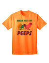 Exclusive Collection: 'Hangin With My Peeps' Adult T-Shirt for Trendsetters-Mens T-shirts-TooLoud-Neon-Orange-Small-Davson Sales