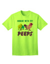 Exclusive Collection: 'Hangin With My Peeps' Adult T-Shirt for Trendsetters-Mens T-shirts-TooLoud-Neon-Green-Small-Davson Sales