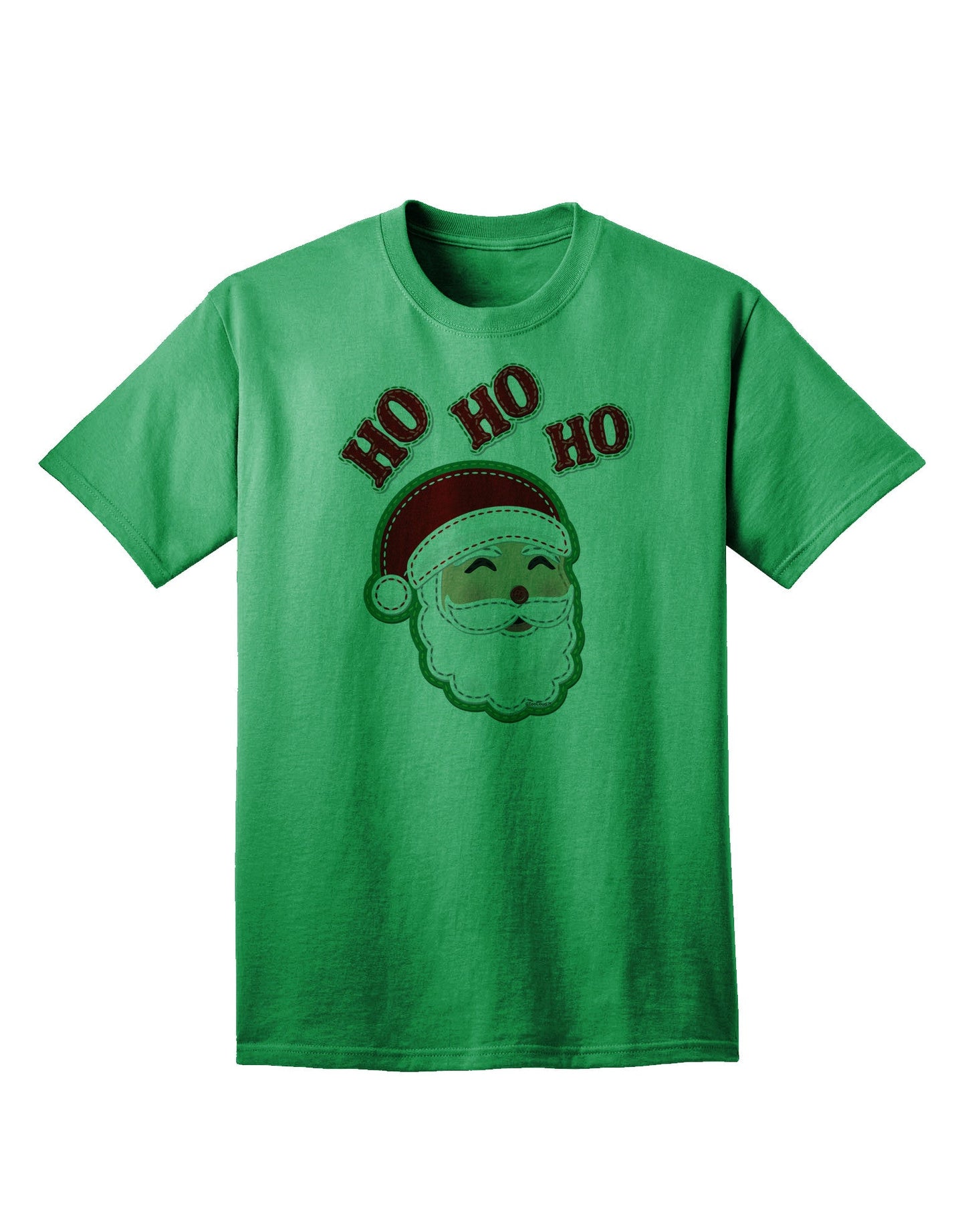 Exclusive Collection: Ho Ho Ho Santa Claus Face Faux Applique Adult T-Shirt - A Festive Ecommerce Special-Mens T-shirts-TooLoud-Kelly-Green-Small-Davson Sales