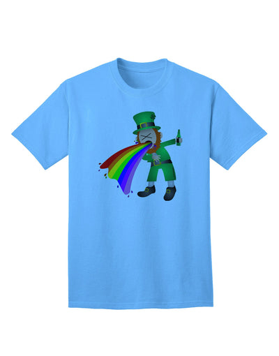 Exclusive Puking Rainbow Leprechaun Adult T-Shirt - Unleash Your Unique Style-Mens T-shirts-TooLoud-Aquatic-Blue-Small-Davson Sales