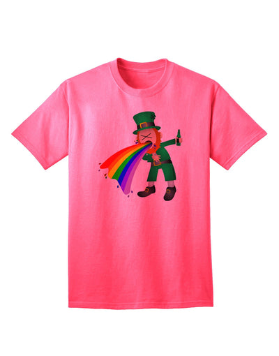 Exclusive Puking Rainbow Leprechaun Adult T-Shirt - Unleash Your Unique Style-Mens T-shirts-TooLoud-Neon-Pink-Small-Davson Sales