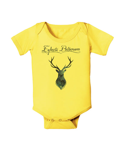 Expecto Patronum Space Stag Baby Romper Bodysuit-Baby Romper-TooLoud-Yellow-06-Months-Davson Sales