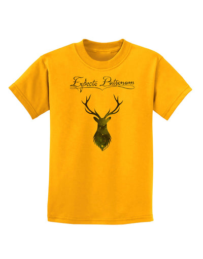 Expecto Patronum Space Stag Childrens T-Shirt-Childrens T-Shirt-TooLoud-Gold-X-Small-Davson Sales