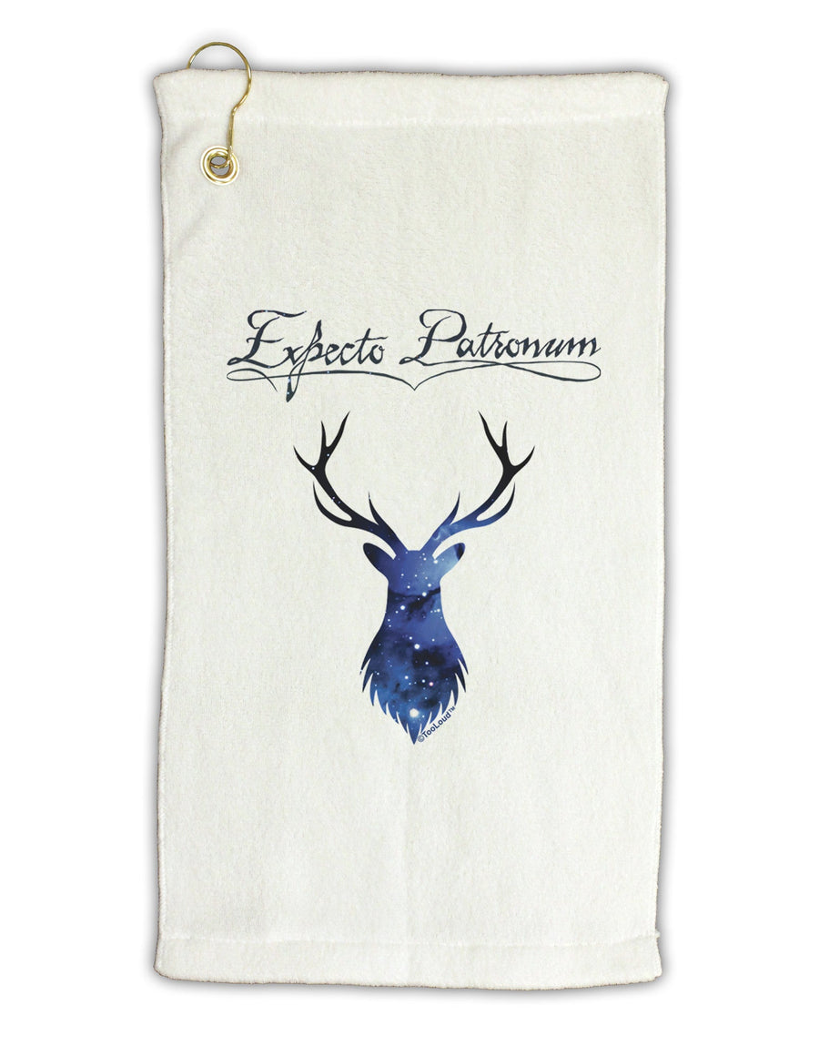 Expecto Patronum Space Stag Micro Terry Gromet Golf Towel 16 x 25 inch-Golf Towel-TooLoud-White-Davson Sales