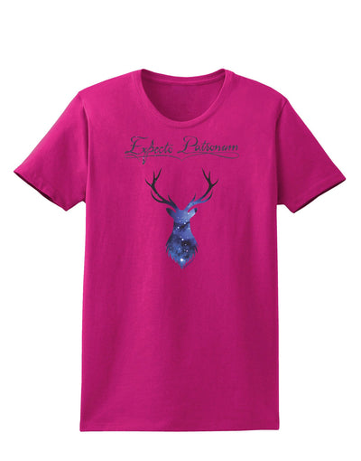 Expecto Patronum Space Stag Womens Dark T-Shirt-TooLoud-Hot-Pink-Small-Davson Sales