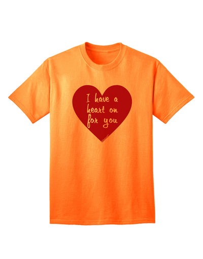 Express Your Affection: 'I Have a Heart On For You' Adult T-Shirt Collection-Mens T-shirts-TooLoud-Neon-Orange-Small-Davson Sales