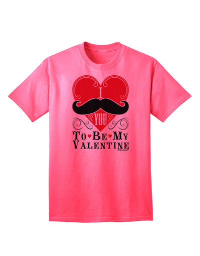 Express Your Love: 'I Mustache You To Be My Valentine' Adult T-Shirt Collection-Mens T-shirts-TooLoud-Neon-Pink-Small-Davson Sales