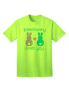 Express Your Love with the Somebunny Loves You Adult T-Shirt from TooLoud-Mens T-shirts-TooLoud-Neon-Green-Small-Davson Sales