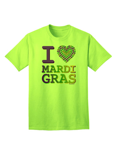 Express Your Passion: I Love Heart Mardi Gras - Premium Adult T-Shirt Collection-Mens T-shirts-TooLoud-Neon-Green-Small-Davson Sales