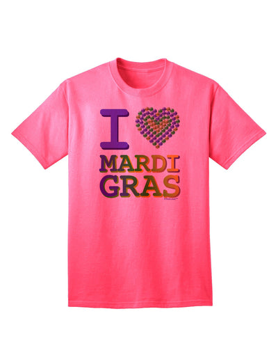 Express Your Passion: I Love Heart Mardi Gras - Premium Adult T-Shirt Collection-Mens T-shirts-TooLoud-Neon-Pink-Small-Davson Sales