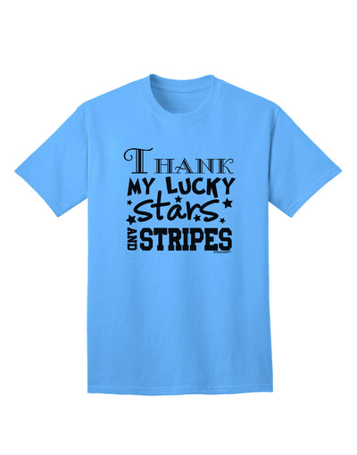 Express Your Patriotism with the Thank My Lucky Stars and Stripes Adult T-Shirt by TooLoud-Mens T-shirts-TooLoud-Aquatic-Blue-Small-Davson Sales