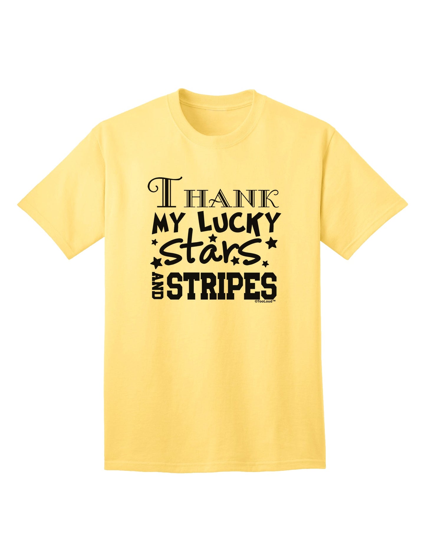 Express Your Patriotism with the Thank My Lucky Stars and Stripes Adult T-Shirt by TooLoud-Mens T-shirts-TooLoud-Yellow-Small-Davson Sales