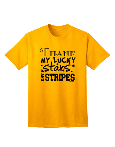 Express Your Patriotism with the Thank My Lucky Stars and Stripes Adult T-Shirt by TooLoud-Mens T-shirts-TooLoud-Gold-Small-Davson Sales