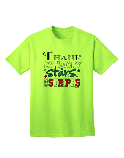 Express Your Patriotism with the Thank My Lucky Stars and Stripes Color Adult T-Shirt by TooLoud-Mens T-shirts-TooLoud-Neon-Green-Small-Davson Sales