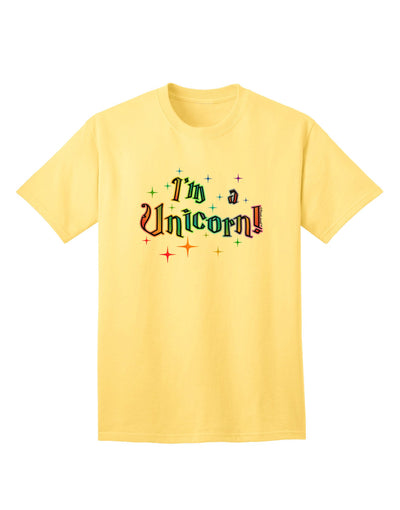 Express Your Unique Self: I'm a Unicorn Text Adult T-Shirt Collection-Mens T-shirts-TooLoud-Yellow-Small-Davson Sales