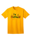 Express Your Unique Self: I'm a Unicorn Text Adult T-Shirt Collection-Mens T-shirts-TooLoud-Gold-Small-Davson Sales