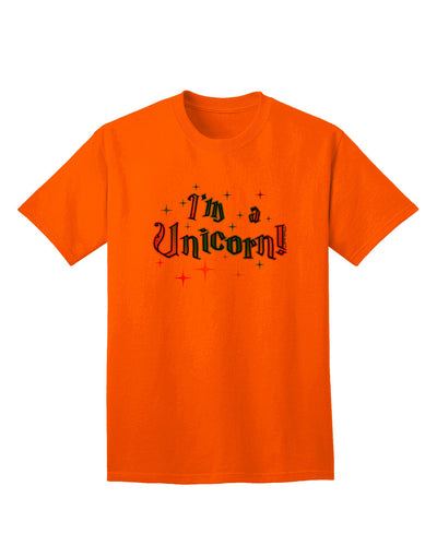 Express Your Unique Self: I'm a Unicorn Text Adult T-Shirt Collection-Mens T-shirts-TooLoud-Orange-Small-Davson Sales