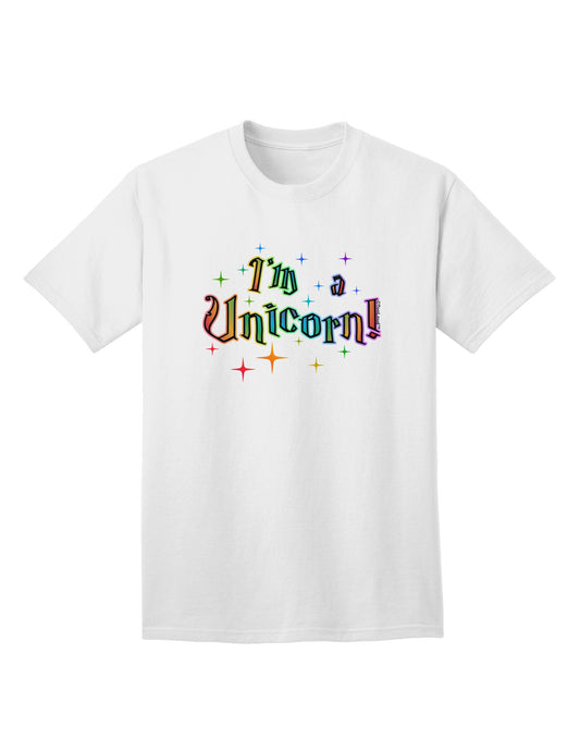 Express Your Unique Self: I'm a Unicorn Text Adult T-Shirt Collection-Mens T-shirts-TooLoud-White-Small-Davson Sales