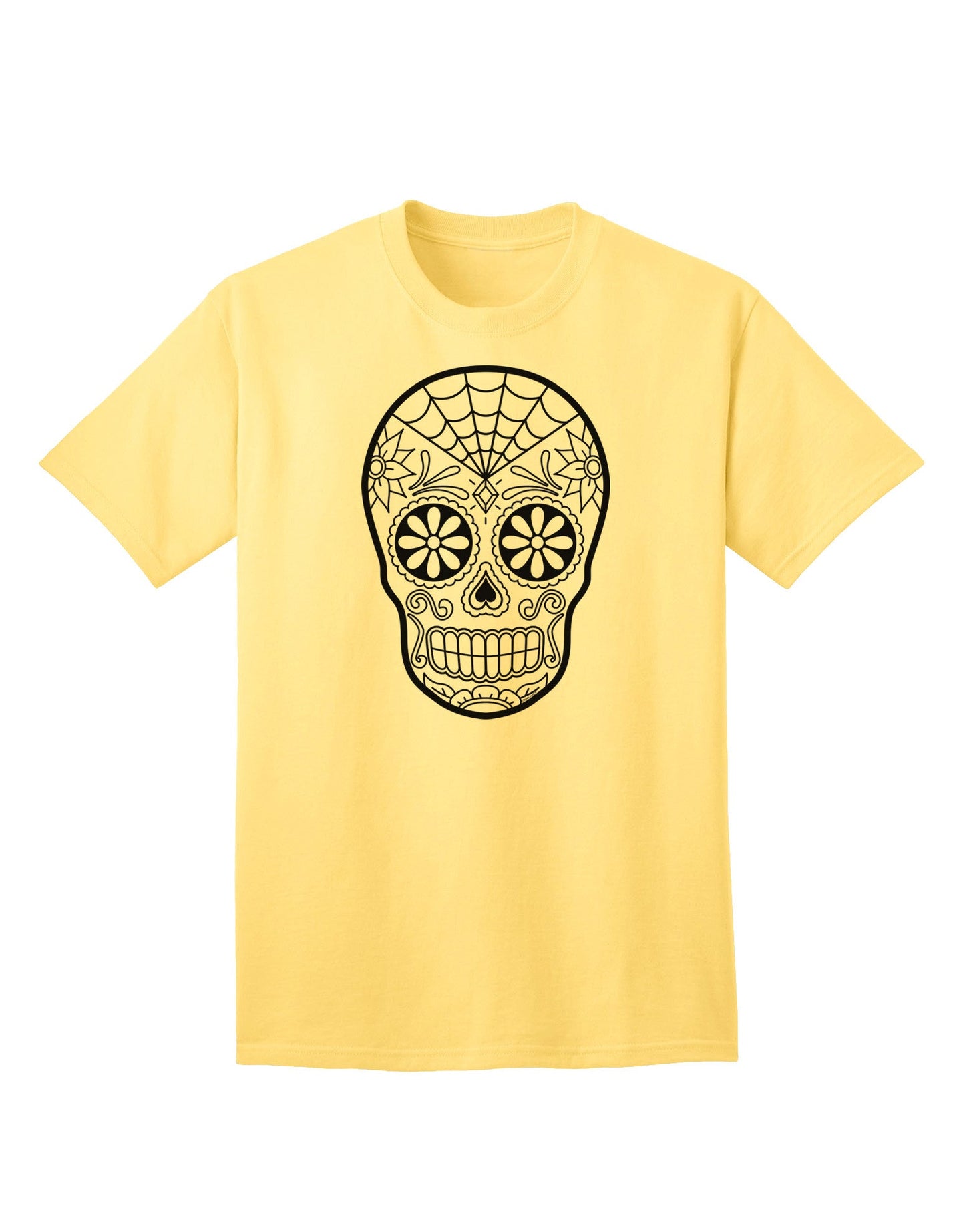 Expressive DIY: Color Your Own Dia de los Muertos Calavera Adult T-Shirt - A Unique Ecommerce Collection-Mens T-shirts-TooLoud-Yellow-Small-Davson Sales