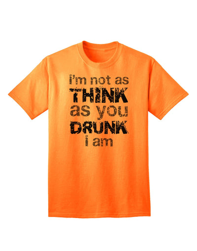 Expressive Humor: 'I'm not as THINK as you DRUNK I am' - Premium Adult T-Shirt Collection-Mens T-shirts-TooLoud-Neon-Orange-Small-Davson Sales