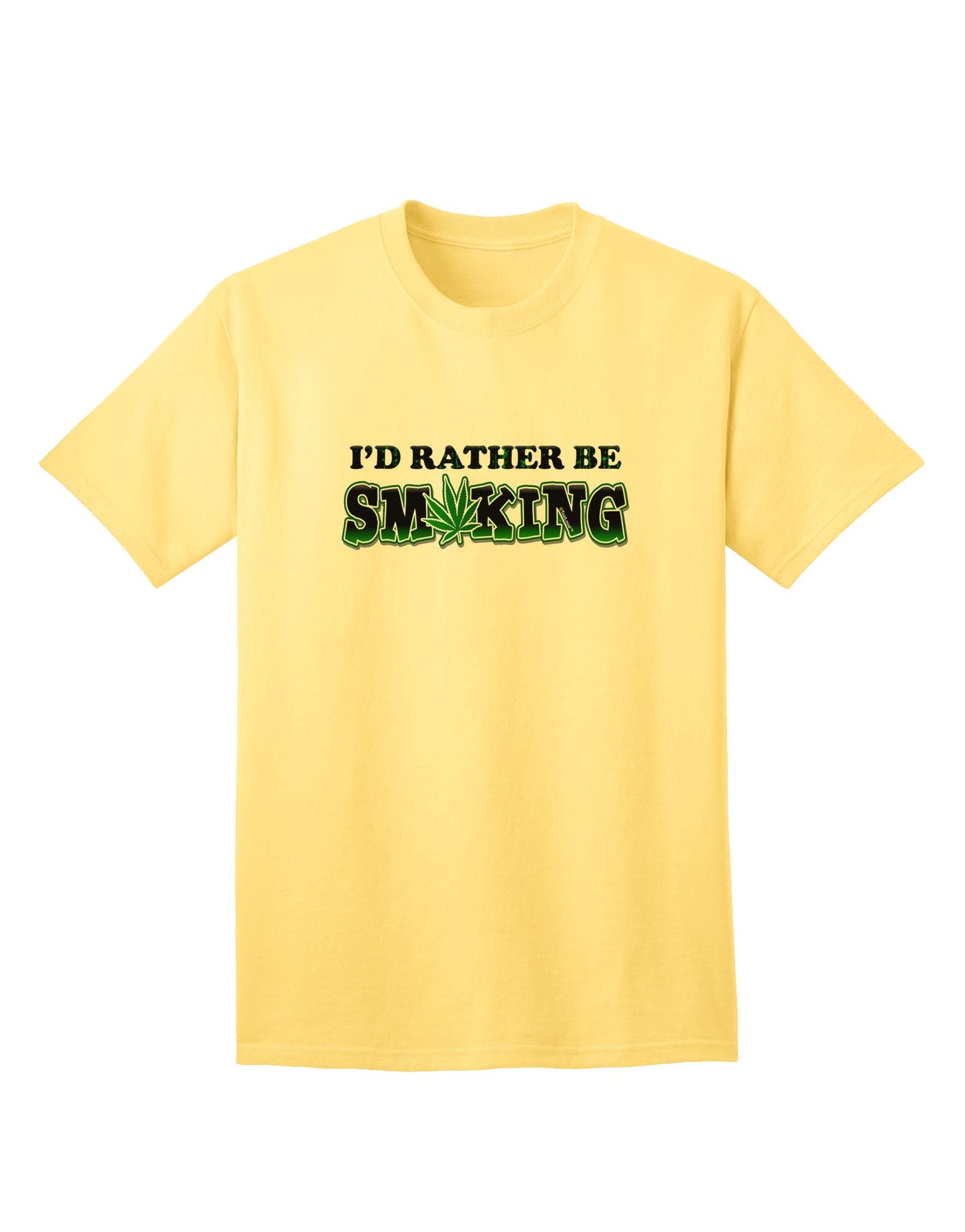 Expressive 'I'd Rather Be Smoking' Adult T-Shirt for Leisure Enthusiasts-Mens T-shirts-TooLoud-Yellow-Small-Davson Sales
