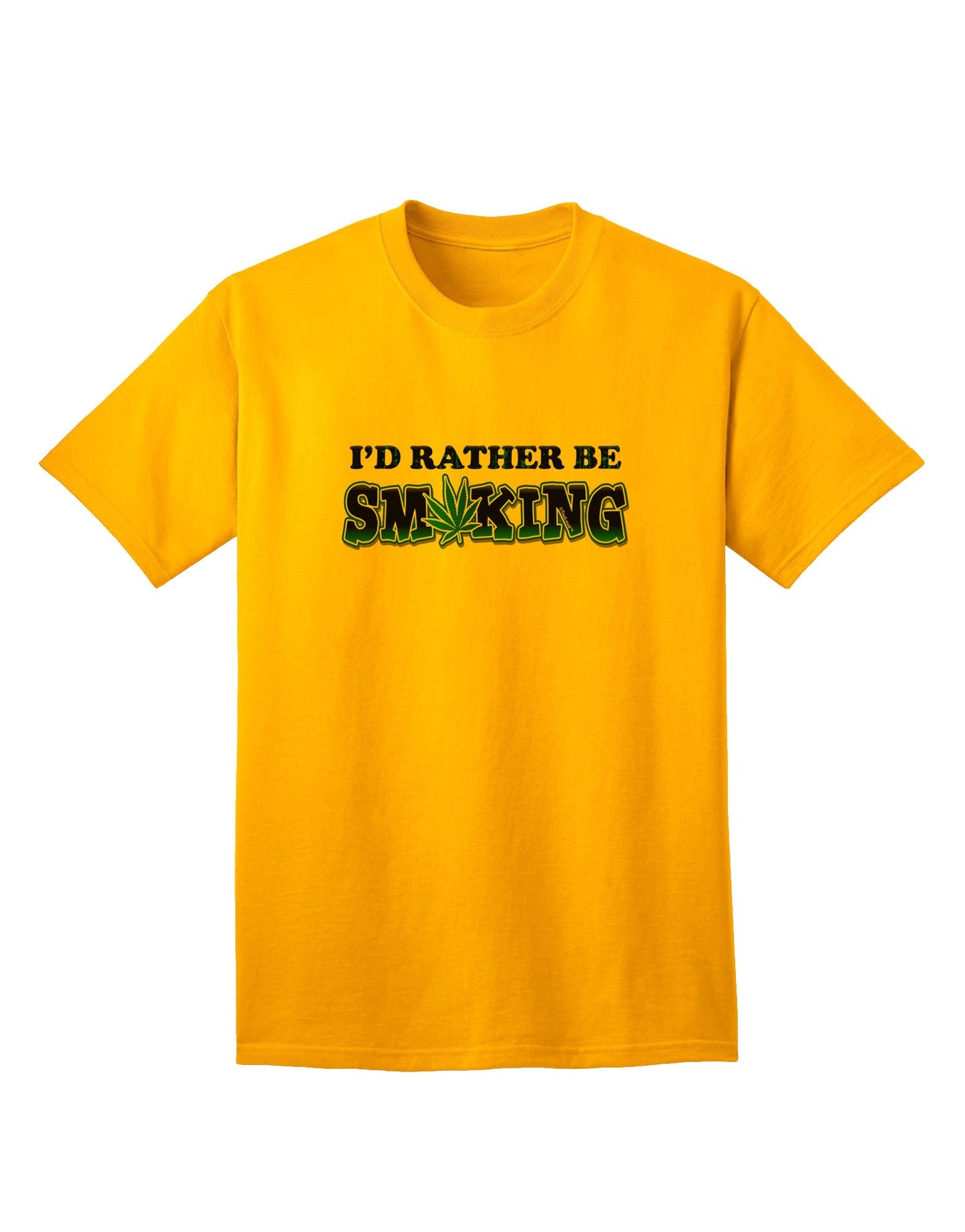 Expressive 'I'd Rather Be Smoking' Adult T-Shirt for Leisure Enthusiasts-Mens T-shirts-TooLoud-Gold-Small-Davson Sales