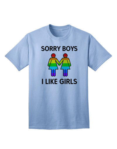 Expressive Identity: 'Sorry Boys, I Like Girls' - Lesbian Rainbow Adult T-Shirt Collection-Mens T-shirts-TooLoud-Light-Blue-Small-Davson Sales