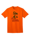 Exquisite Coordinated Attire: Son of a Queen - Adult T-Shirt with Matching Mom and Son Design, Crafted by TooLoud-Mens T-shirts-TooLoud-Orange-Small-Davson Sales