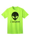 Exquisite Extraterrestrial - I Believe Distressed Adult T-Shirt by TooLoud-Mens T-shirts-TooLoud-Neon-Green-Small-Davson Sales