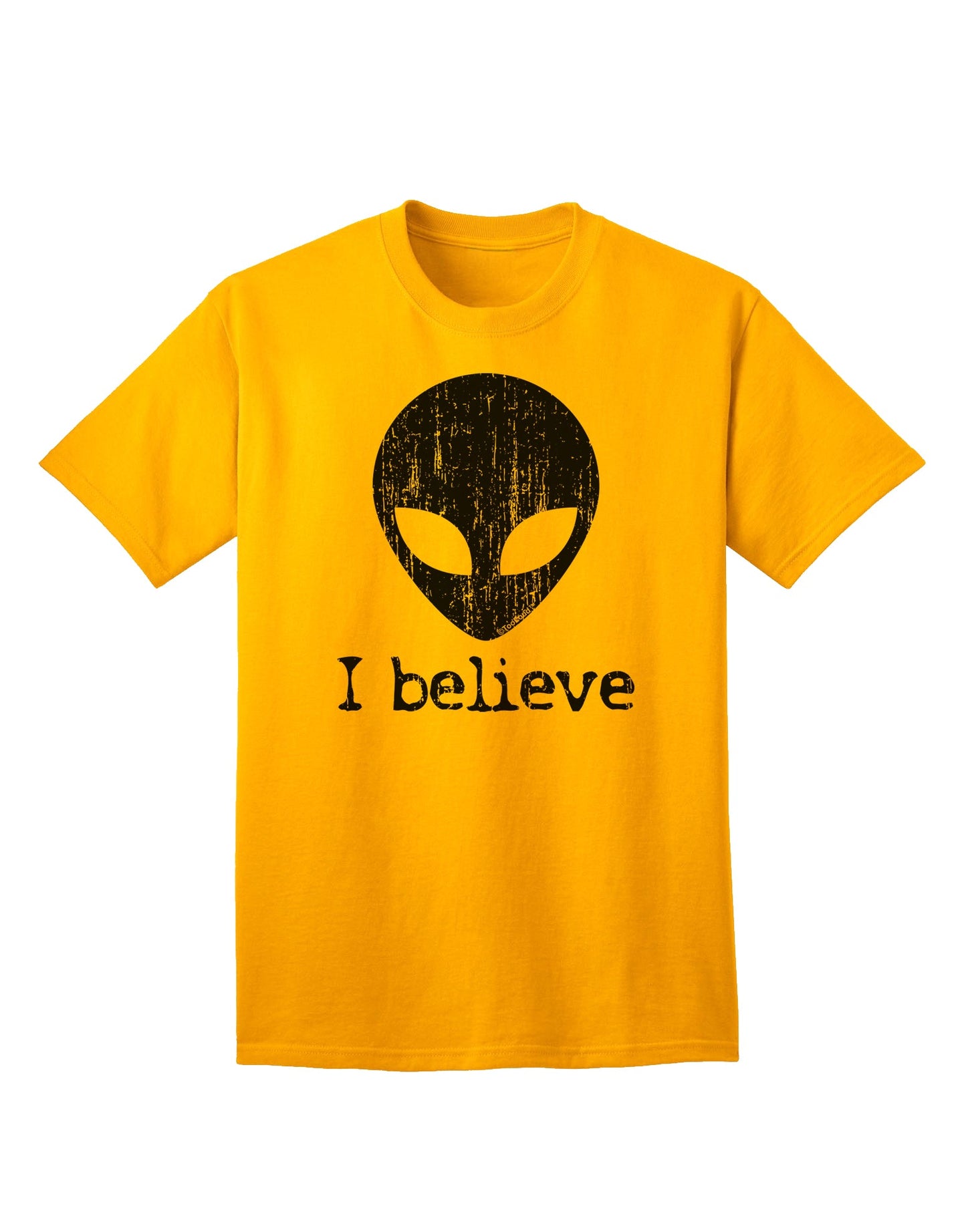 Exquisite Extraterrestrial - I Believe Distressed Adult T-Shirt by TooLoud-Mens T-shirts-TooLoud-Gold-Small-Davson Sales