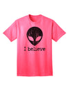 Exquisite Extraterrestrial - I Believe Distressed Adult T-Shirt by TooLoud-Mens T-shirts-TooLoud-Neon-Pink-Small-Davson Sales