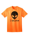 Exquisite Extraterrestrial - I Believe Distressed Adult T-Shirt by TooLoud-Mens T-shirts-TooLoud-Neon-Orange-Small-Davson Sales