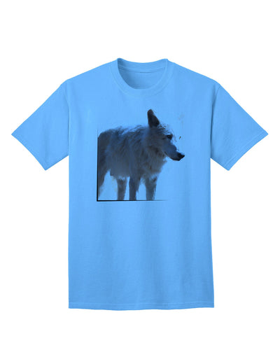 Exquisite Full White Wolf Adult T-Shirt - A Majestic Addition to Your Wardrobe-Mens T-shirts-TooLoud-Aquatic-Blue-Small-Davson Sales