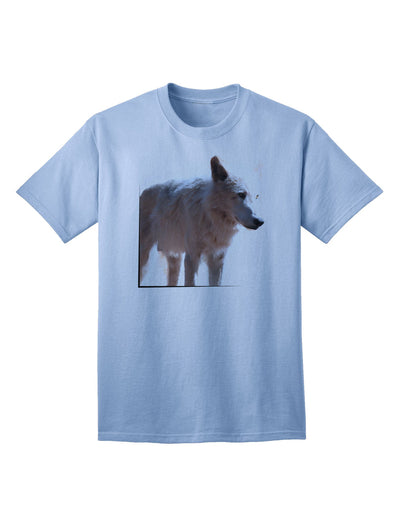 Exquisite Full White Wolf Adult T-Shirt - A Majestic Addition to Your Wardrobe-Mens T-shirts-TooLoud-Light-Blue-Small-Davson Sales