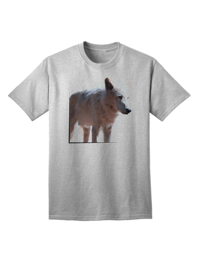 Exquisite Full White Wolf Adult T-Shirt - A Majestic Addition to Your Wardrobe-Mens T-shirts-TooLoud-AshGray-Small-Davson Sales