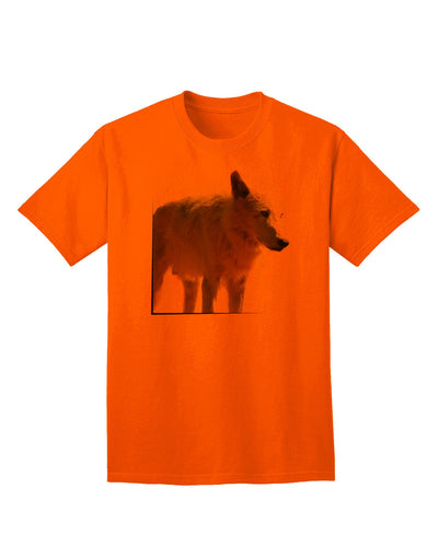 Exquisite Full White Wolf Adult T-Shirt - A Majestic Addition to Your Wardrobe-Mens T-shirts-TooLoud-Orange-Small-Davson Sales