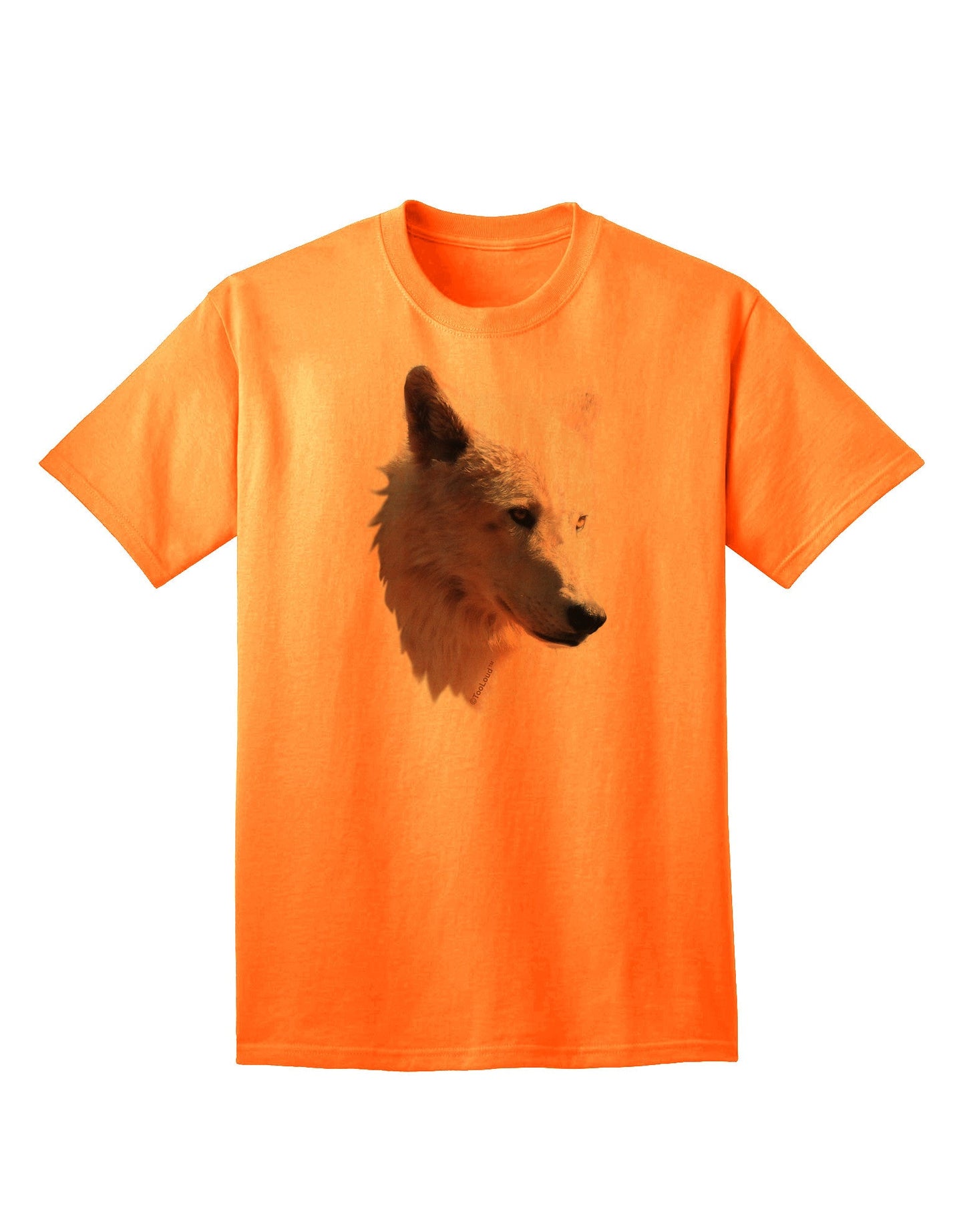 Exquisite Magnificent White Wolf Head Adult T-Shirt - Premium Quality-Mens T-shirts-TooLoud-Neon-Orange-Small-Davson Sales