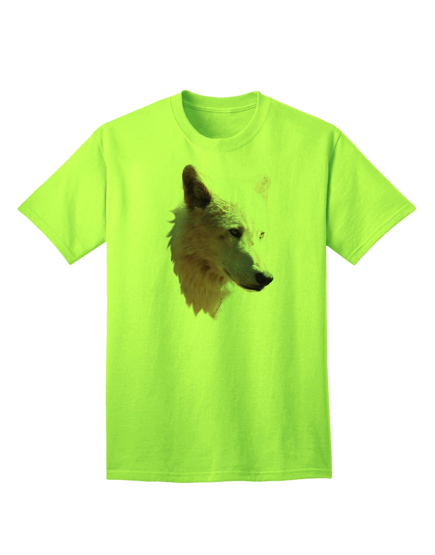 Exquisite Magnificent White Wolf Head Adult T-Shirt - Premium Quality-Mens T-shirts-TooLoud-Neon-Green-Small-Davson Sales