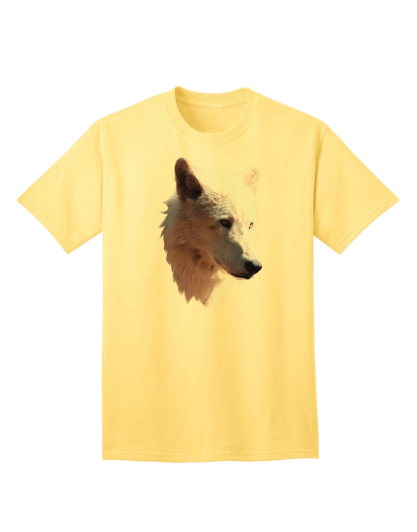 Exquisite Magnificent White Wolf Head Adult T-Shirt - Premium Quality-Mens T-shirts-TooLoud-Yellow-Small-Davson Sales