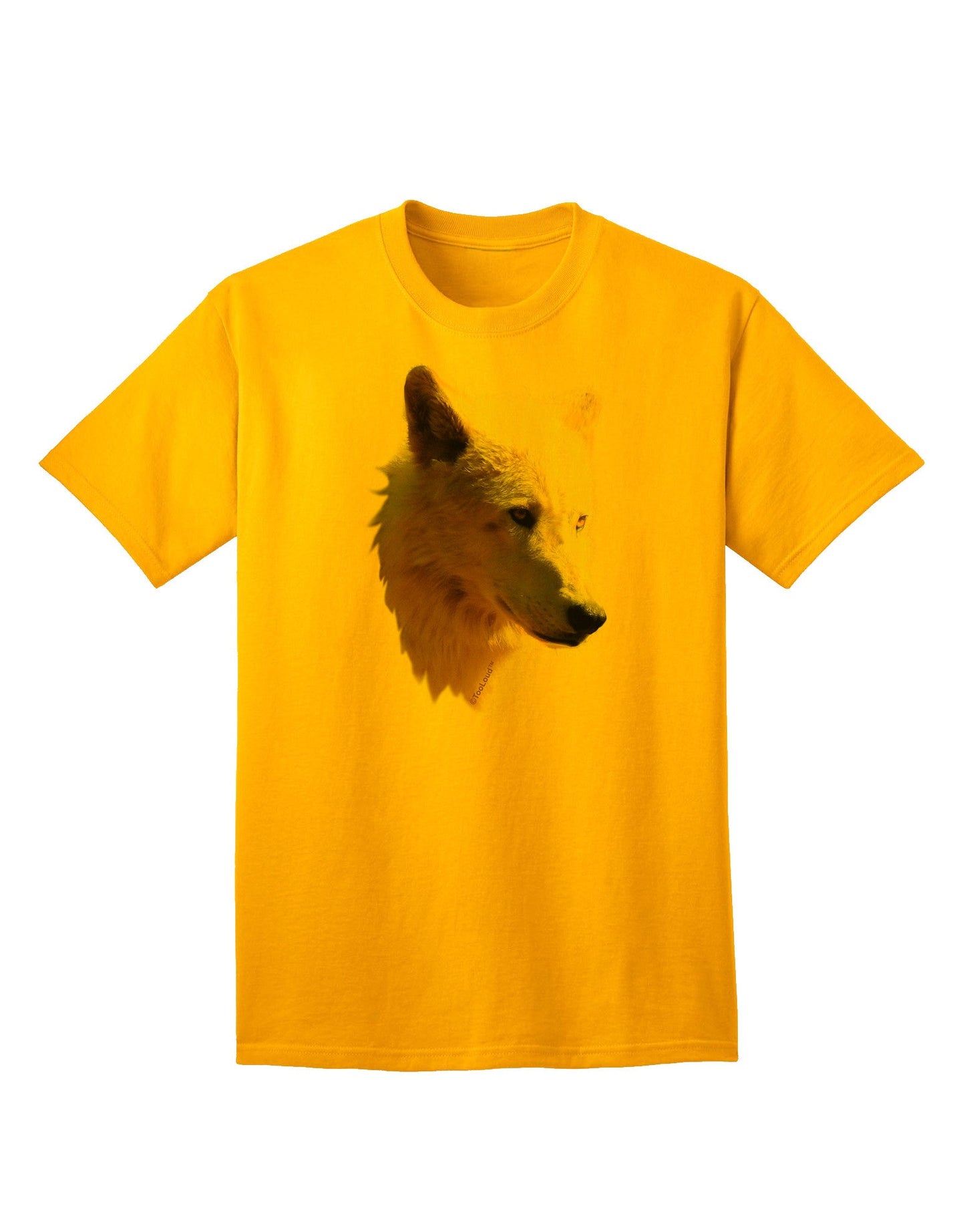 Exquisite Magnificent White Wolf Head Adult T-Shirt - Premium Quality-Mens T-shirts-TooLoud-Gold-Small-Davson Sales