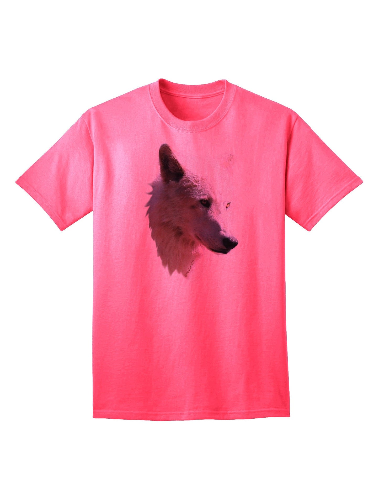 Exquisite Magnificent White Wolf Head Adult T-Shirt - Premium Quality-Mens T-shirts-TooLoud-Neon-Pink-Small-Davson Sales