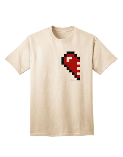 Exquisite Pixel Heart Design for Couples - Premium Left Adult T-Shirt by TooLoud-Mens T-shirts-TooLoud-Natural-Small-Davson Sales