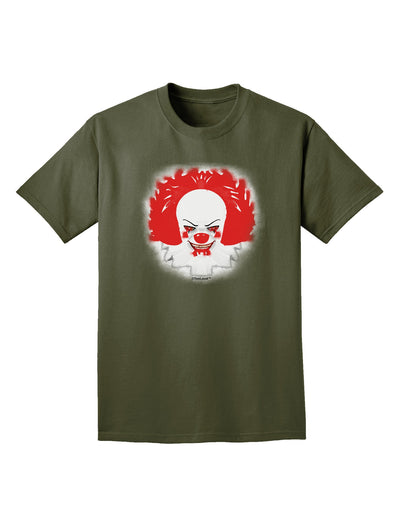 Extra Scary Clown Watercolor Adult Dark T-Shirt-Mens T-Shirt-TooLoud-Military-Green-Small-Davson Sales