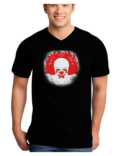 Extra Scary Clown Watercolor Adult Dark V-Neck T-Shirt-TooLoud-Black-Small-Davson Sales