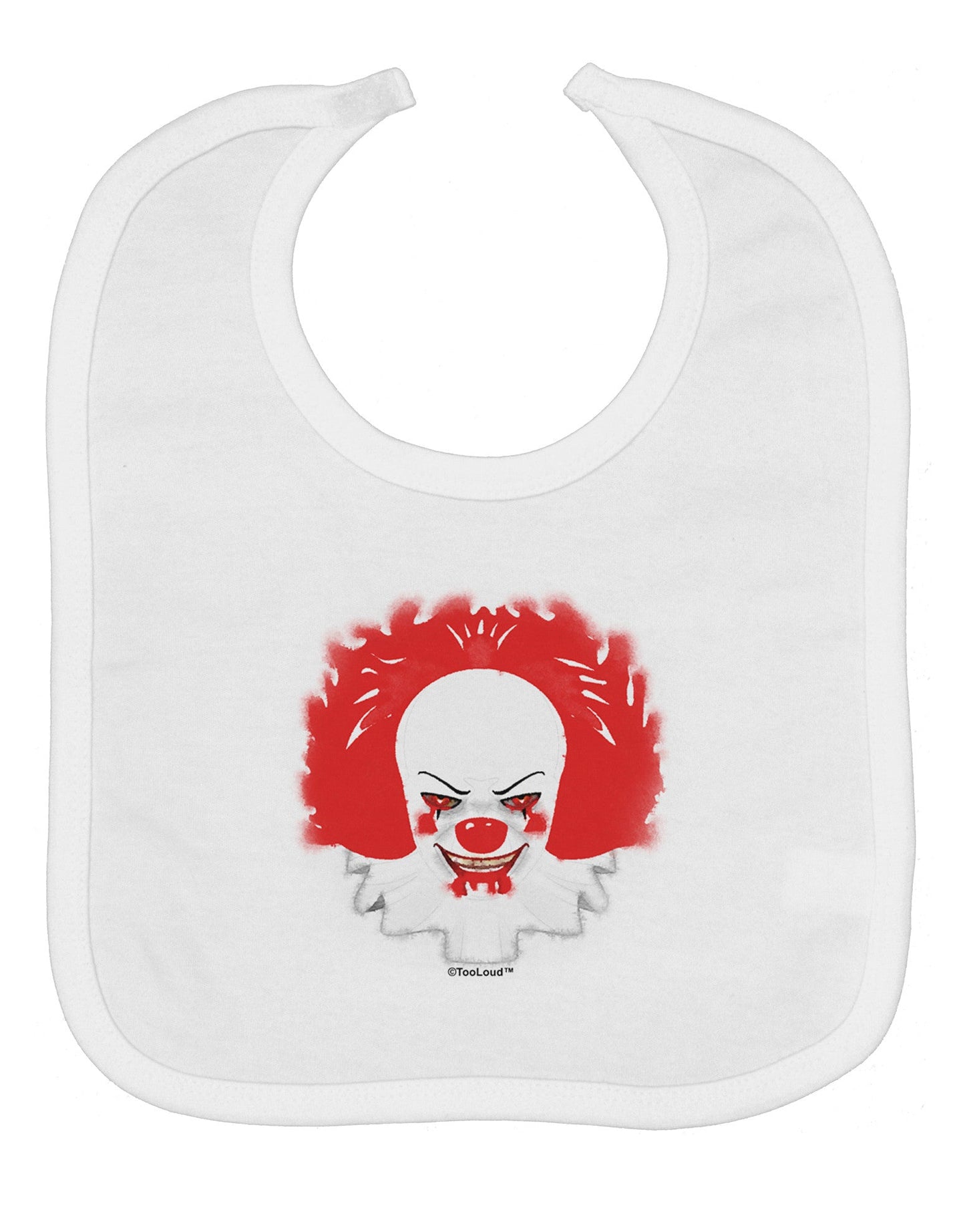 Extra Scary Clown Watercolor Baby Bib
